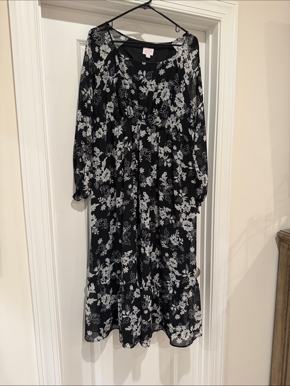Isabel Maternity by Ingrid & Isabel Black and White Floral Maxi Dress